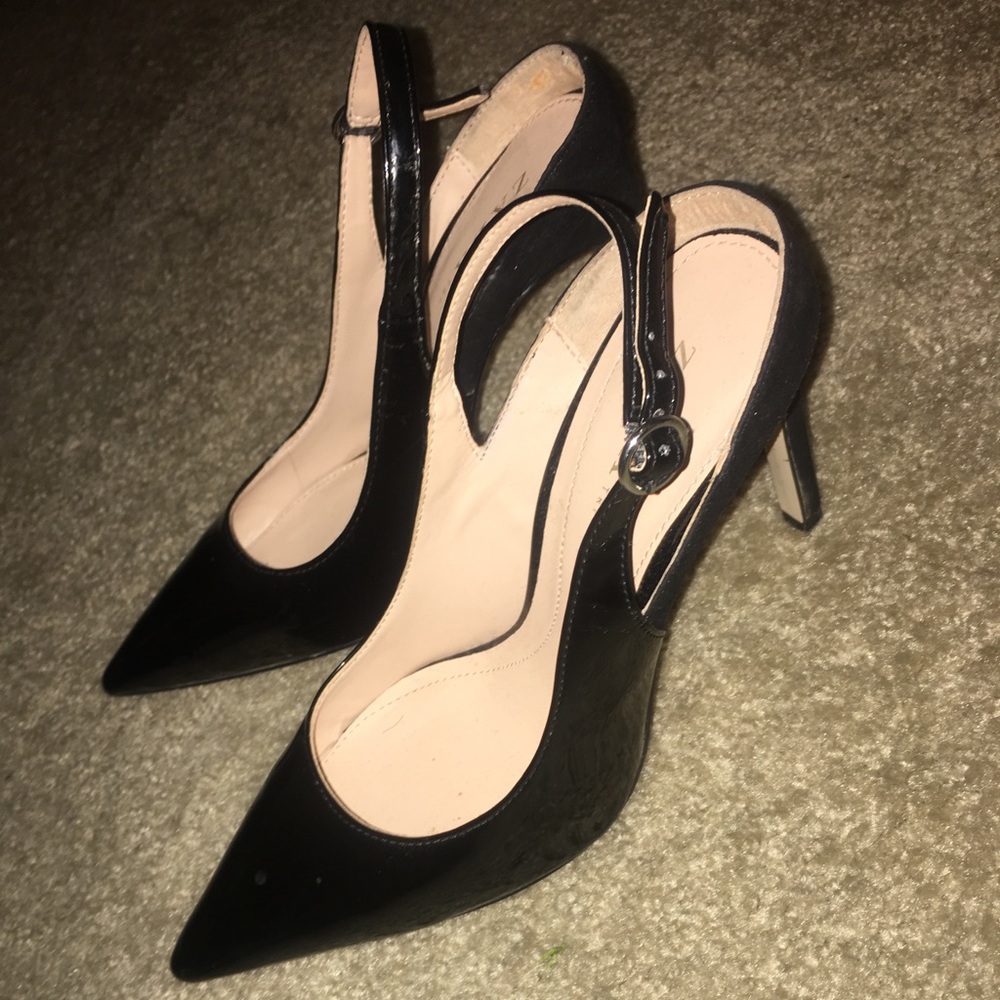 Zara Slingback Black Heels Size 8