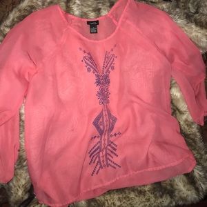 Pink see through shirt