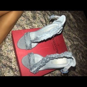 Blue Open toe strappy heels