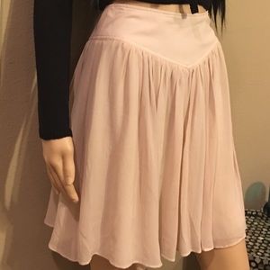 ODILLE NICE TAUPE CHIFFON MID THIGH SKIRT 2