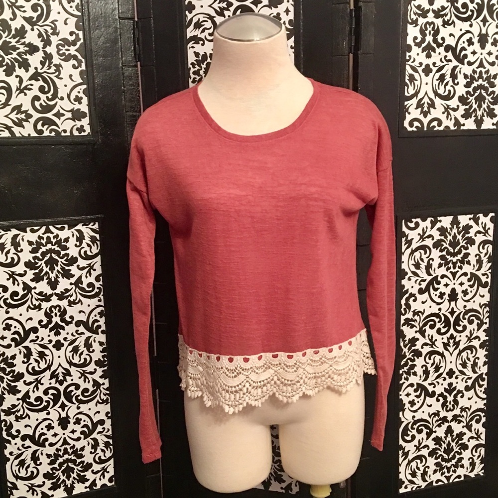Forever 21 Sweater with Lace Trim~Never Worn