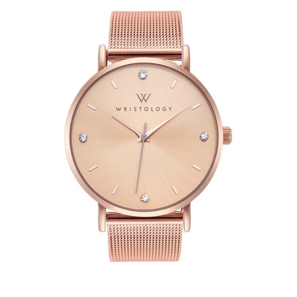 Wristology Olivia boyfriend rose gold mesh watch