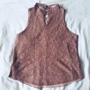 Pink Choker Lace Top