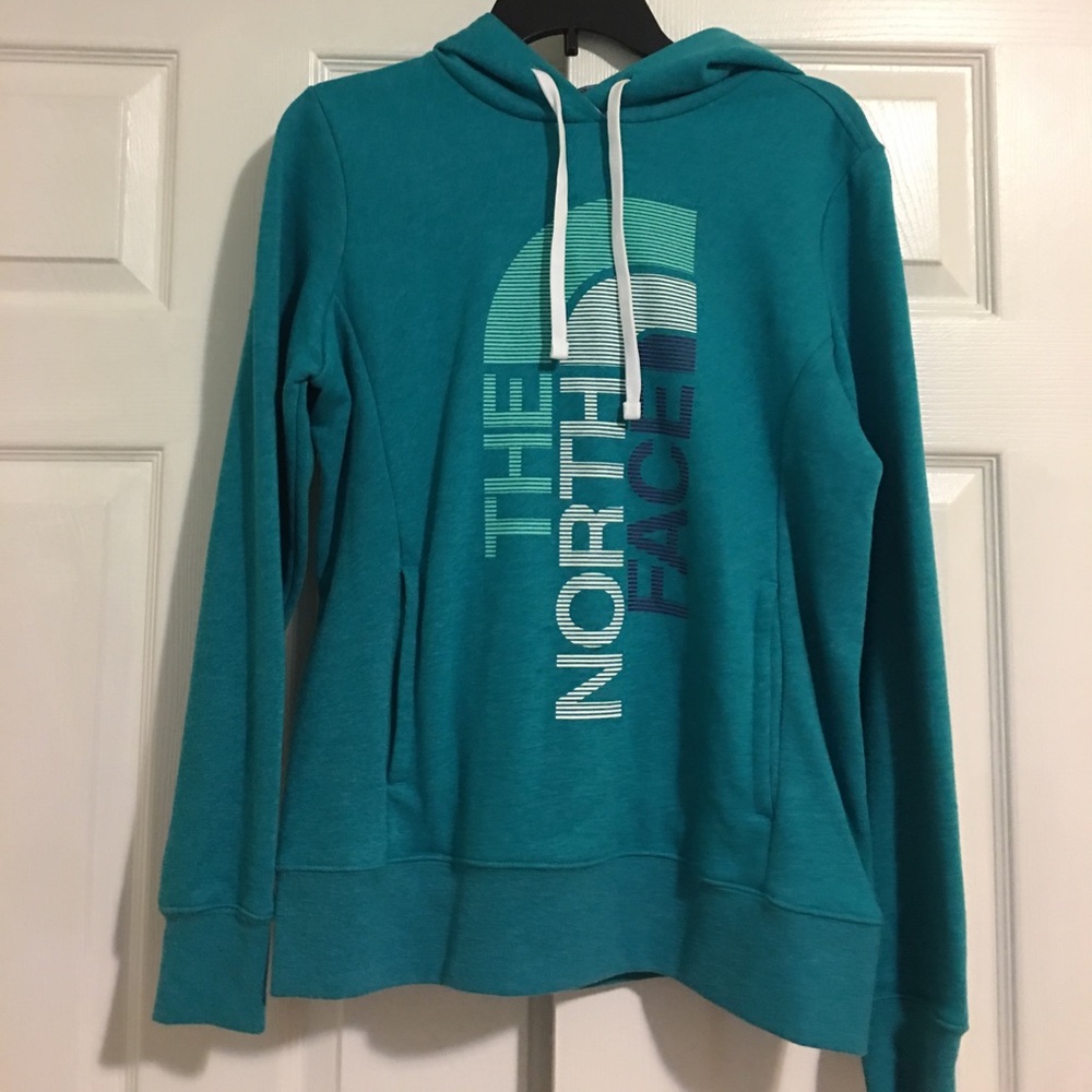 Turquoise north face hoodie