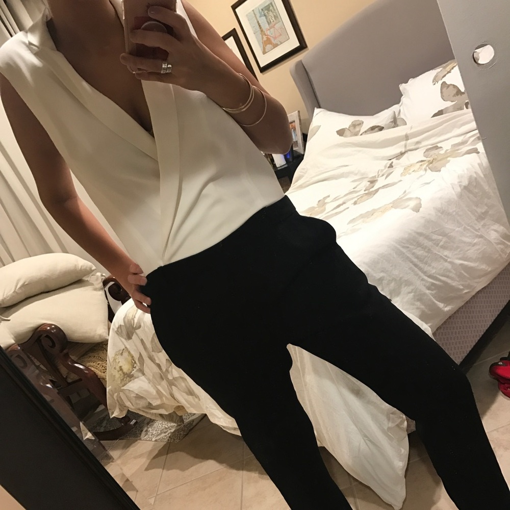 Black and White Tuxedo style romper