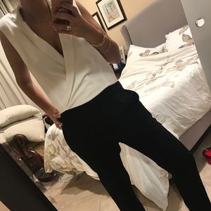 Black and White Tuxedo style romper