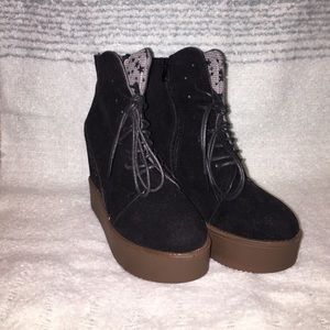 Wedge, platform booties