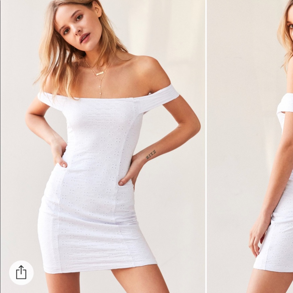 Kimchi Blue off the shoulder eyelet dress