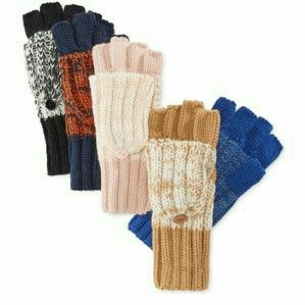 RAMPAGE brand marled convertible knit gloves. - Picture 1 of 4