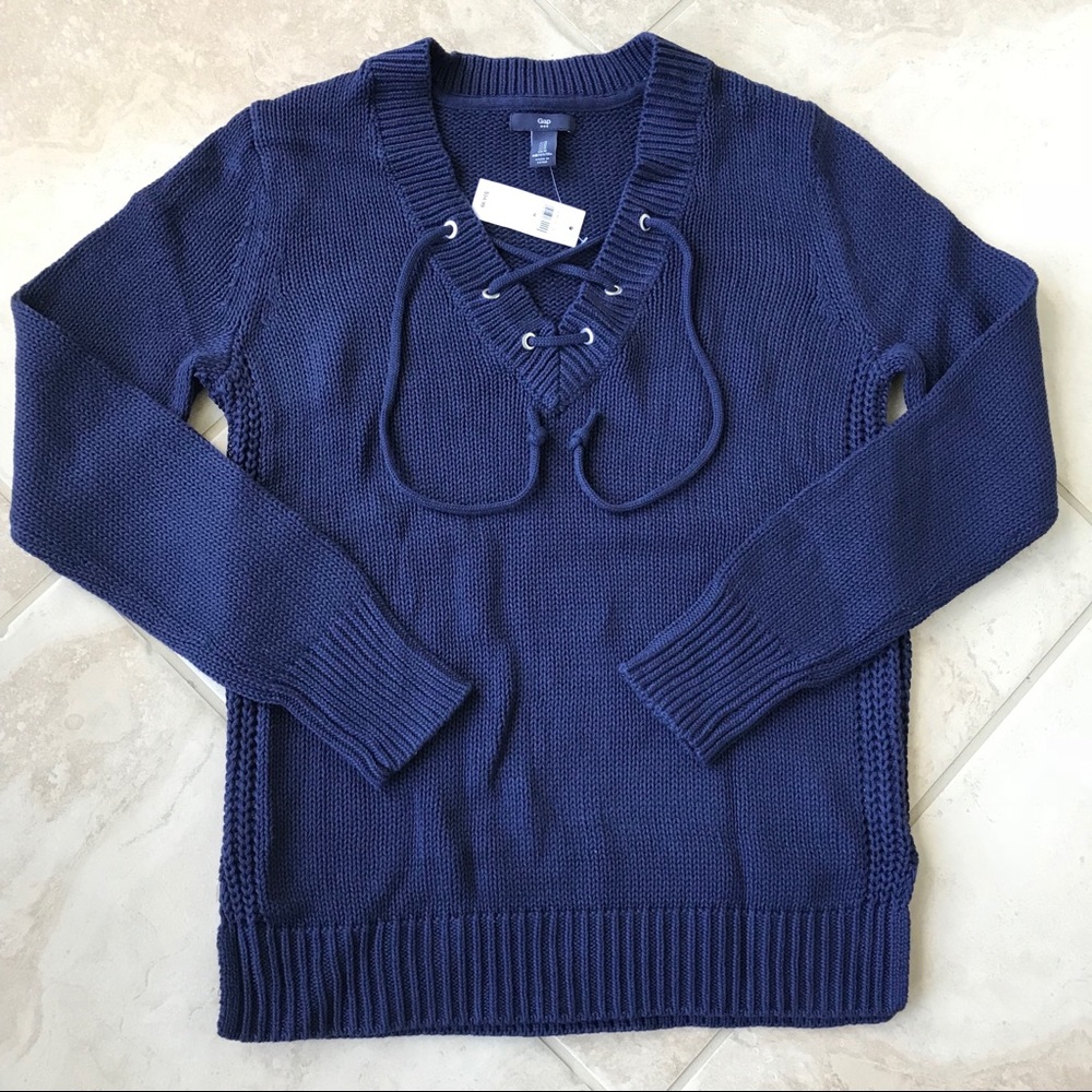Gap lace up hood sweater