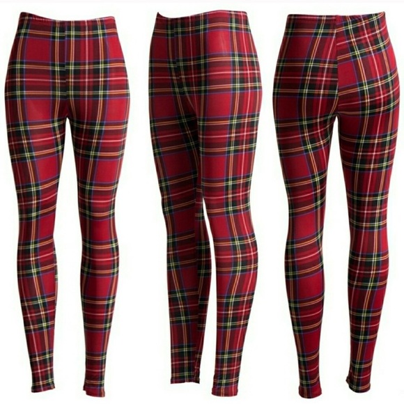 Last 1! 6th Restock!! 🌟Plaid Jersey Leggings - Picture 2 of 3