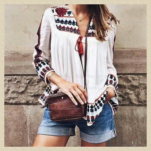 Boho embroidery top 010 - Picture 3 of 4