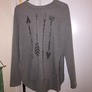 Grey Long Sleeve Shirt with Arrows