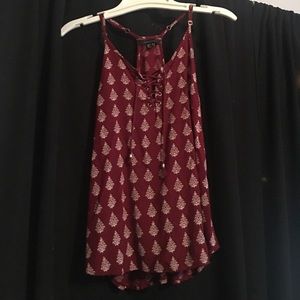 printed red tank top