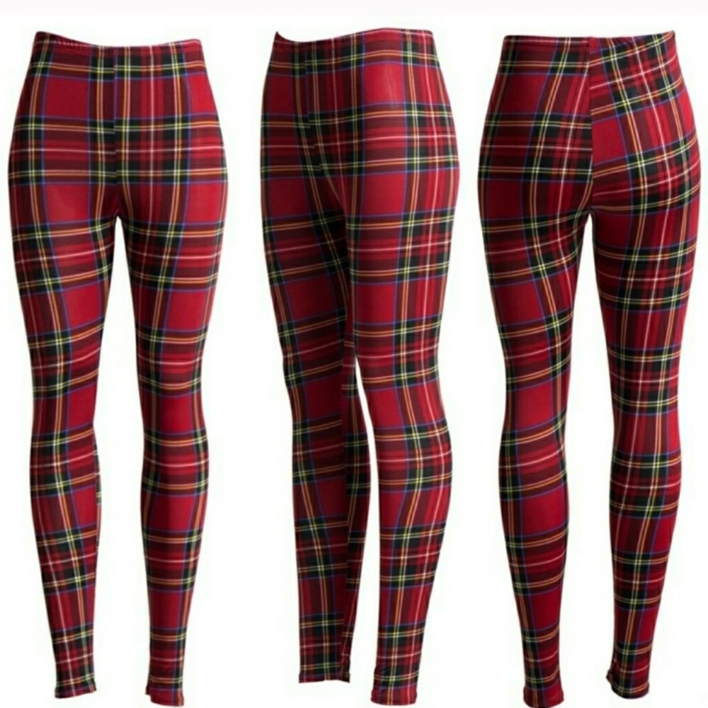 Last! 💖Plus Size Plaid Jersey Leggings - Picture 2 of 2