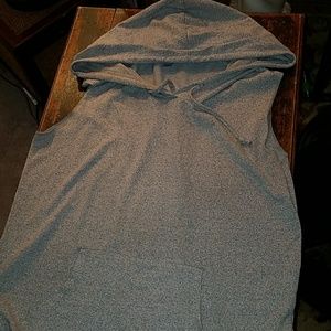 Gray sweatshirt hoodie vest