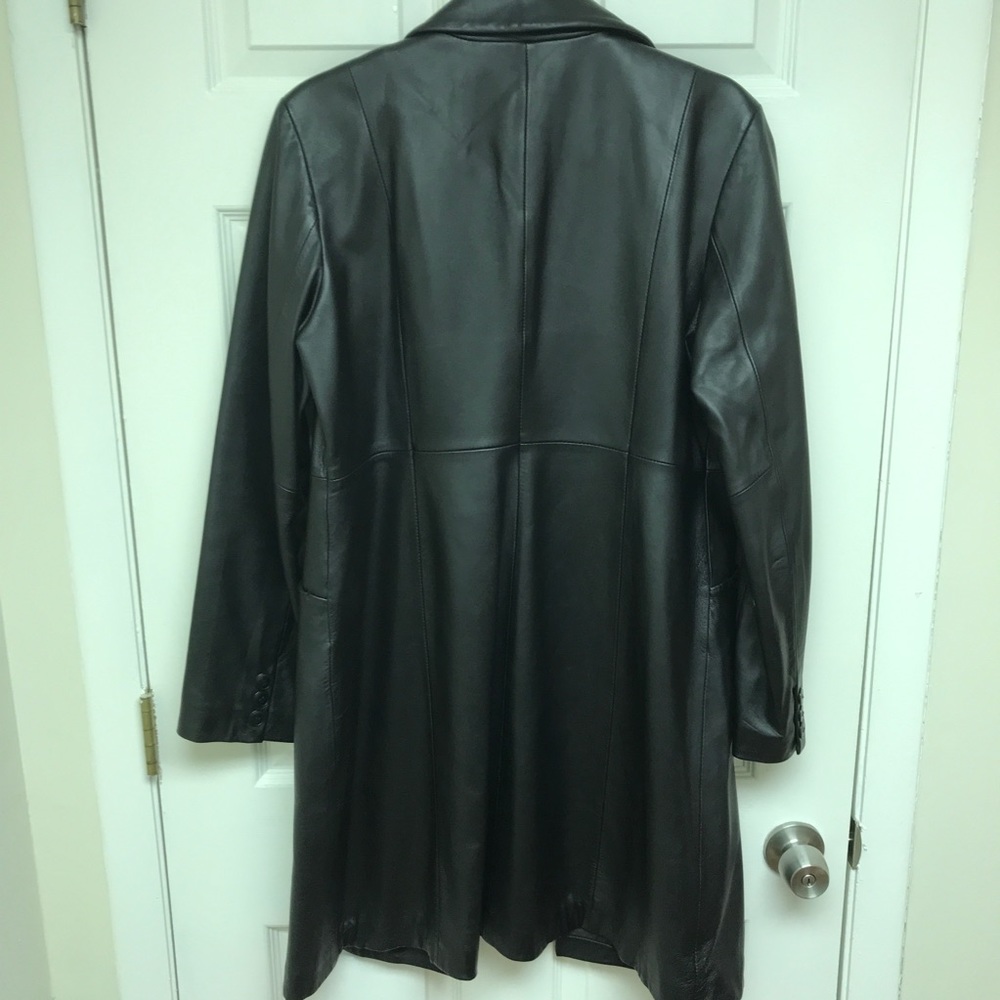 Kenneth Cole Black leather coat - Picture 6 of 6