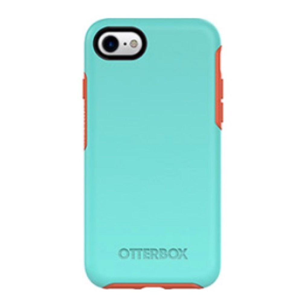 iPhone 7 otter box case teal/peach