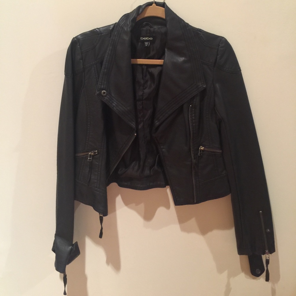 Bebe black faux leather jacket