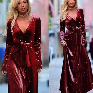 Velvet pearl Long Maxi dress new
