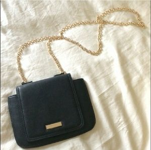 Versace Black Leather Crossover Gold Chain Purse