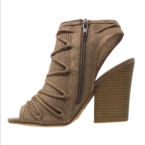 Tan Slingback Peep Toe Shootie - Picture 8 of 8