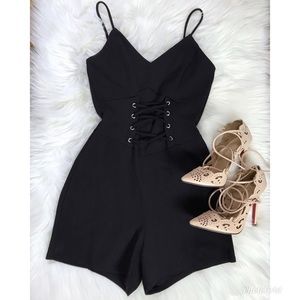Spaghetti strap casual women sexy romper playsuit