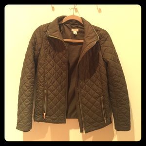 J Crew Green Puffer Jacket
