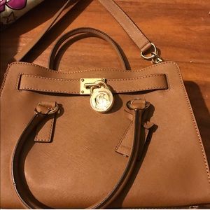 MK gold lock shoulder bag