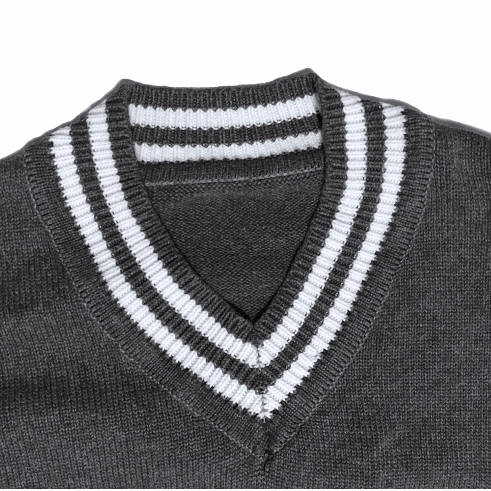 Vintage Gray/White Striped Sweater Unisex - Picture 3 of 5
