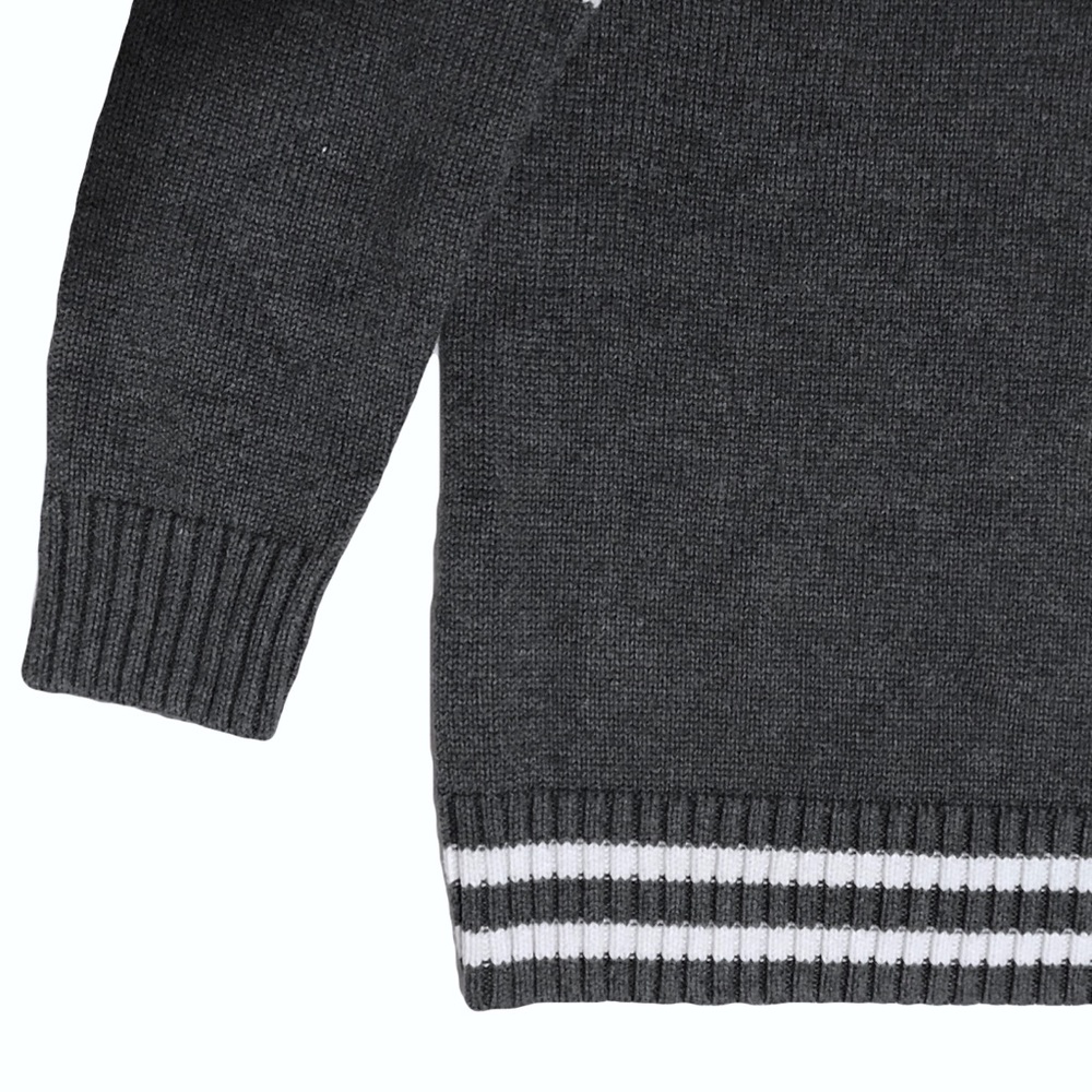 Vintage Gray/White Striped Sweater Unisex - Picture 4 of 5
