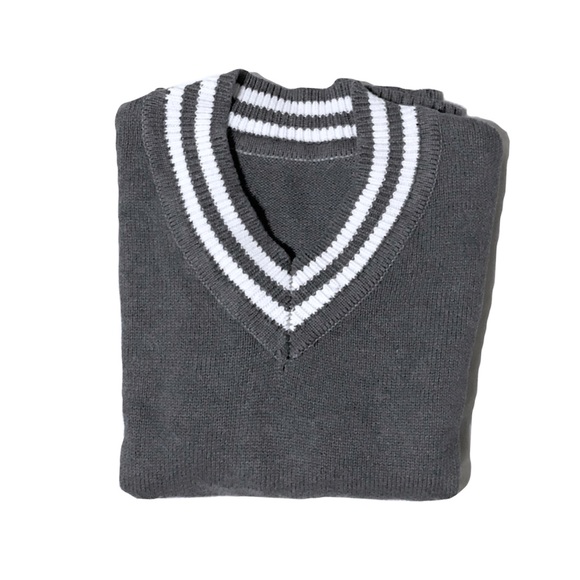 Vintage Gray/White Striped Sweater Unisex - Picture 2 of 5