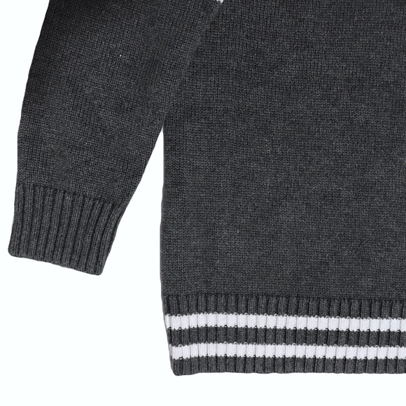 Vintage Gray/White Striped Sweater Unisex - Picture 4 of 5