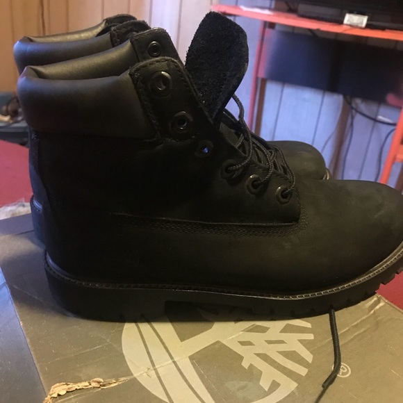 All Black Timberlands. Good Condition - Picture 5 of 5