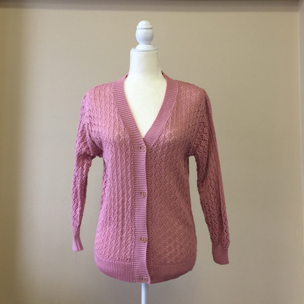 Pink  Button Down Cardigan Sweater, NEW