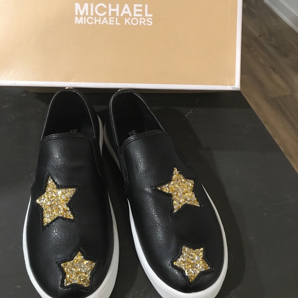 Michael Kors Ivy Star ⭐️ glitter/leather slip on