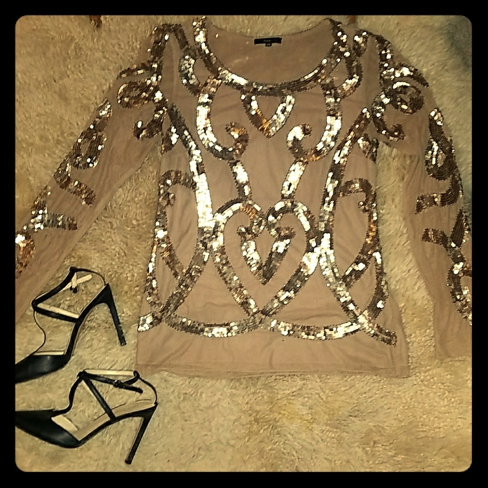 Gold sequin top