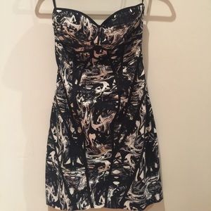 Erik Hart Factory black and white strapless dress