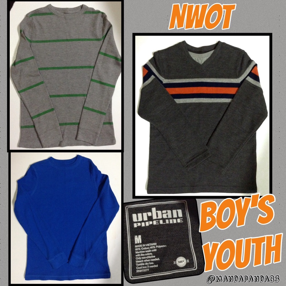 Boys Med Thermal Tops & Sweater NWOT