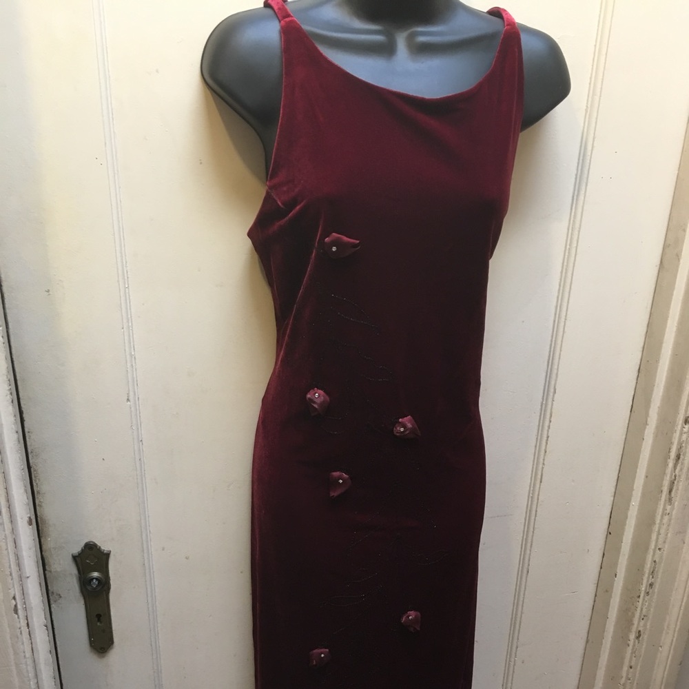 Burgundy evening gown