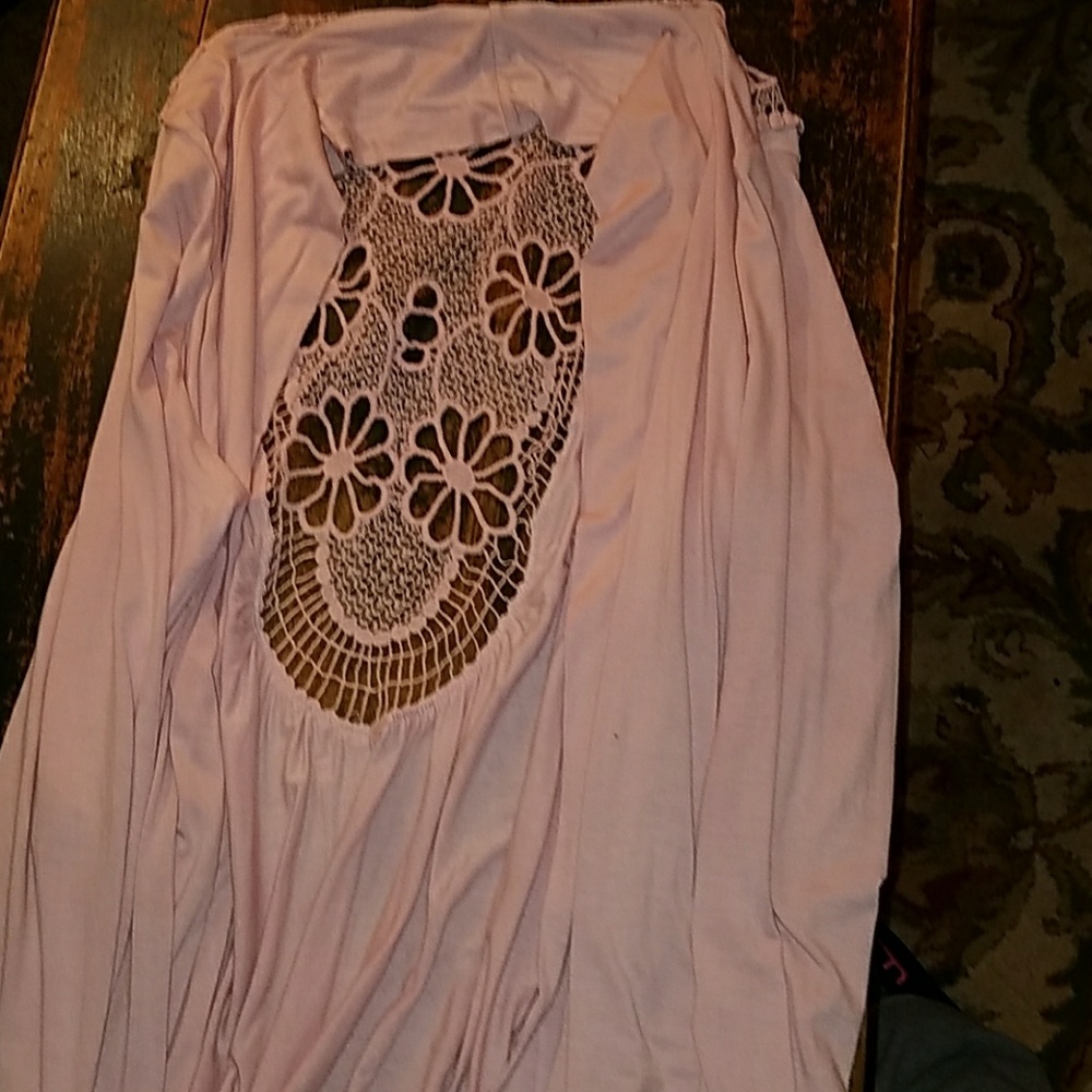 Pink lace cardigan