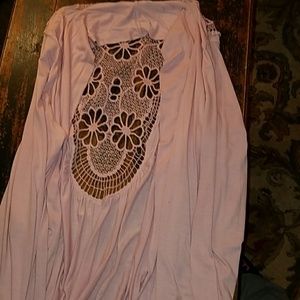 Pink lace cardigan
