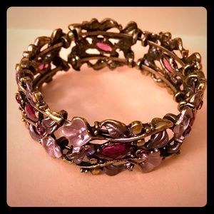 Open Hinge Floral Cuff Bracelet