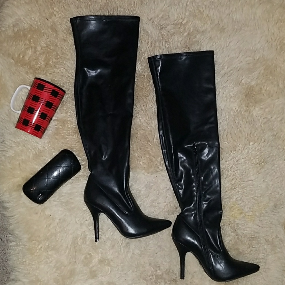 Black over the knee boots