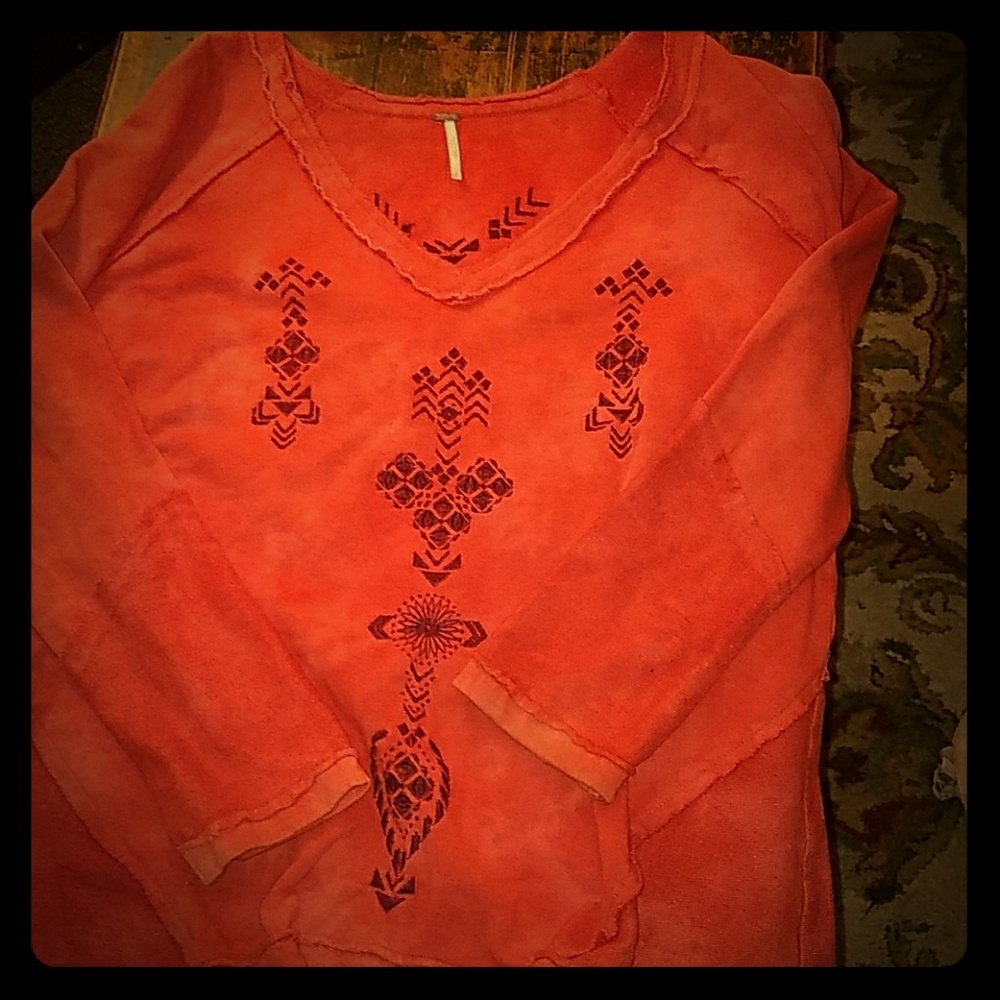 Free People orange sweatshirt