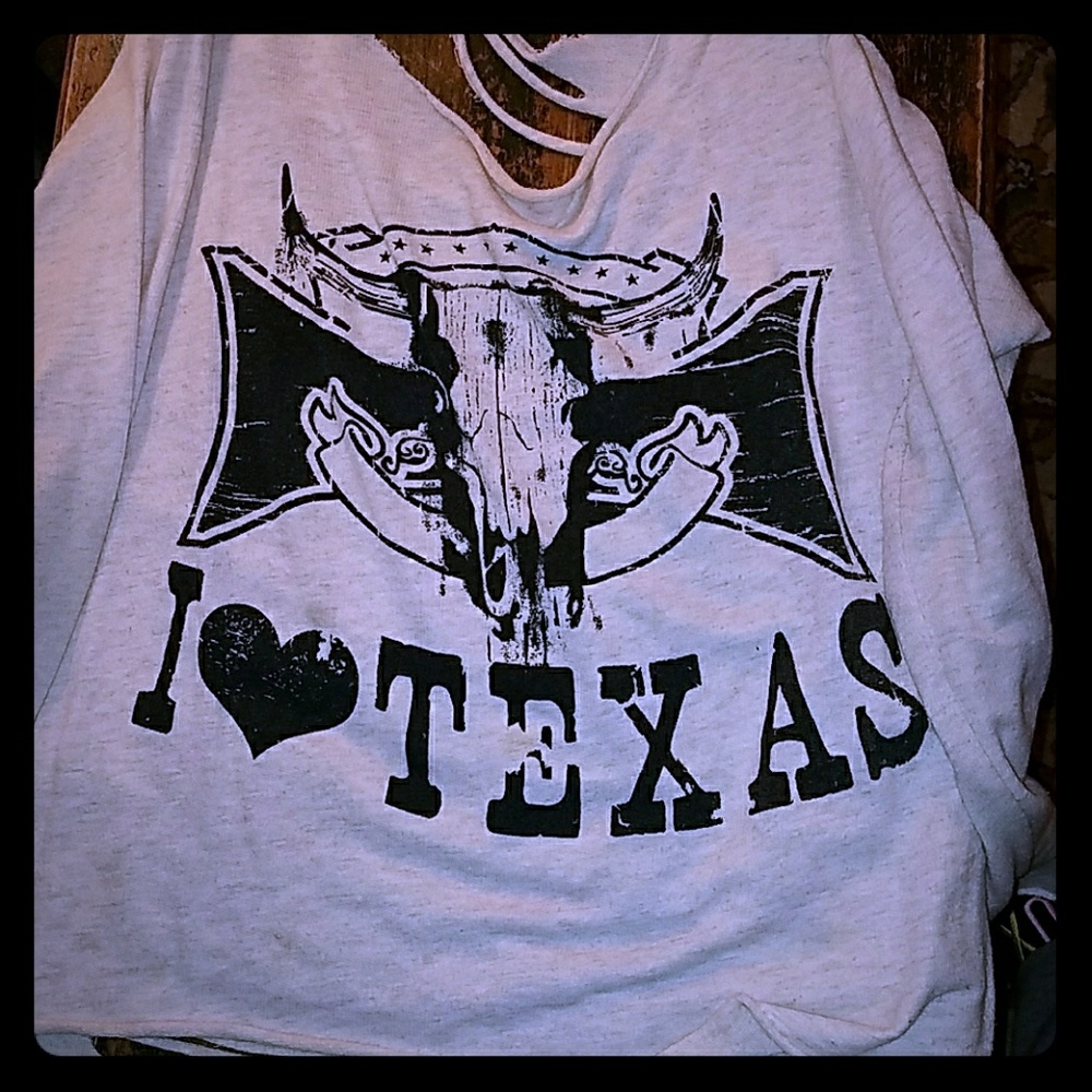 Texas sweatshirt cut up