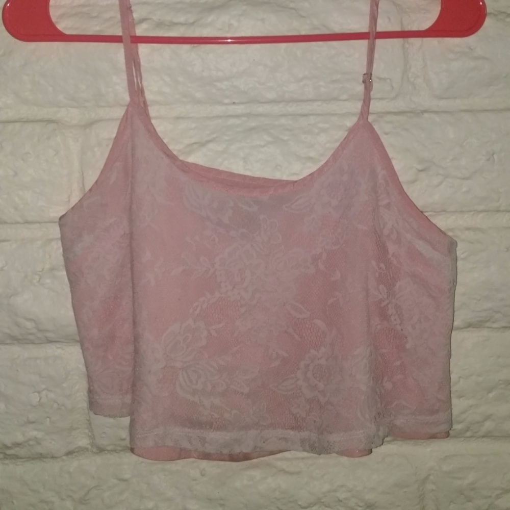 Forever 21 Pink Lace Crop Top