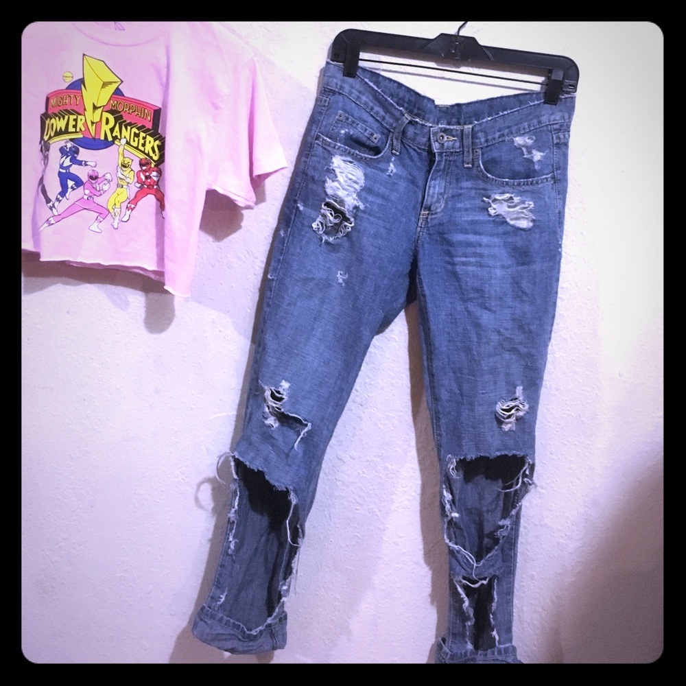 Destroyed Blue boyfriend Jeans !!👖😎