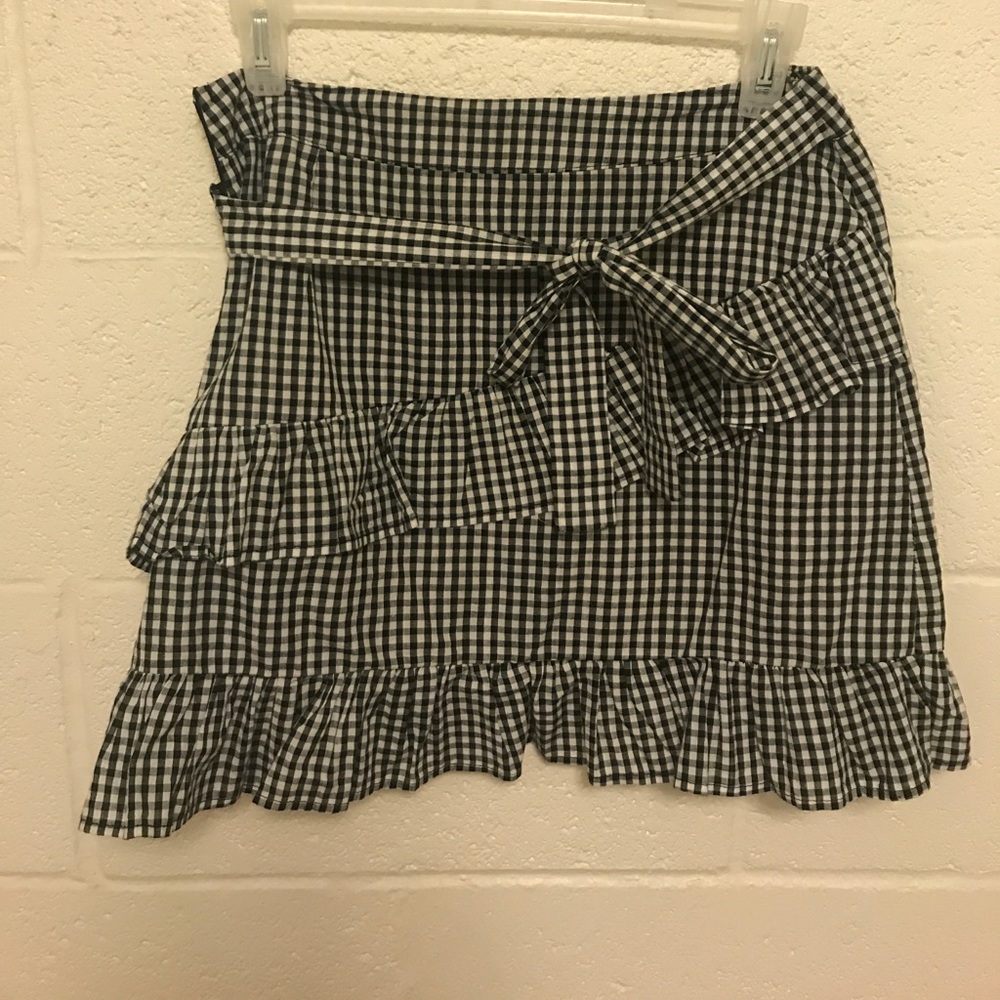 LF checkered frill skirt