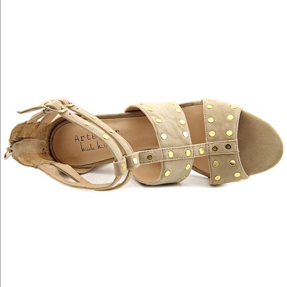 Nude Suede Gold Studs Boho Sandal - Picture 4 of 6